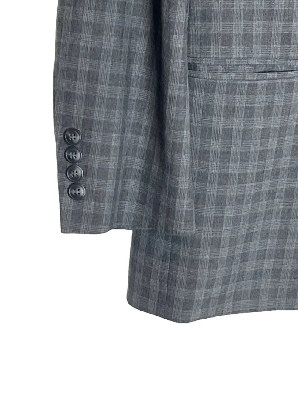Haggar Mens 40R Gray Plaid Blazer Sport Coat Classic Fit Jacket